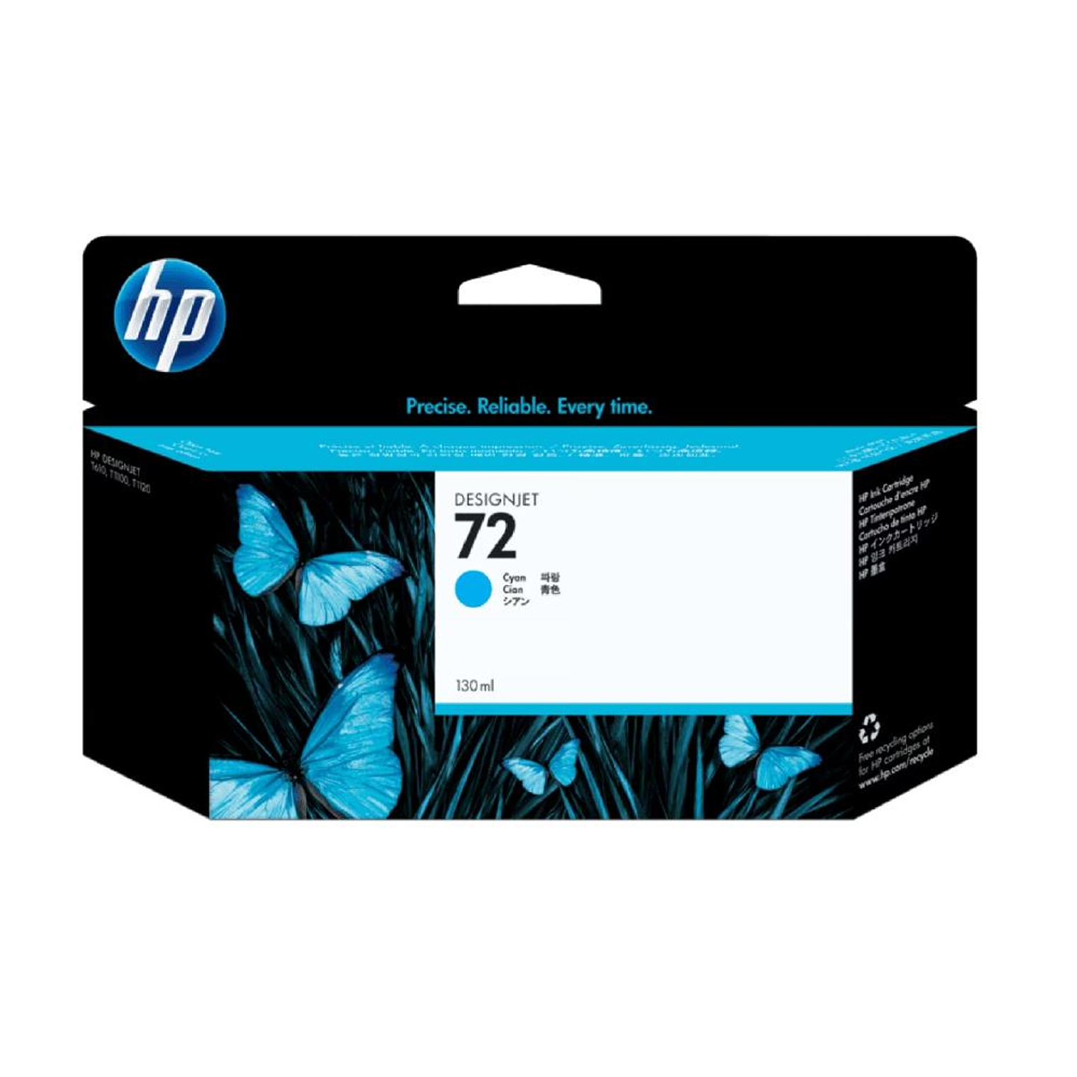 Tinta Hp 72 130-Ml Cyan + Vivera Cartridge Plotter C9371A 1