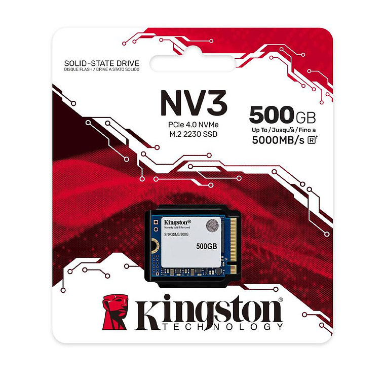 Disco Duro Kingston Ssd500Gbnv3M.2 2230Pcie4.0Nvme SNV3SM3/500G 1