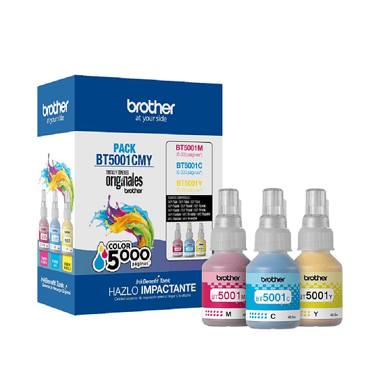 Kit De Botellas Brother Pack 3 Colores Bt5001 BT50013PKMEX