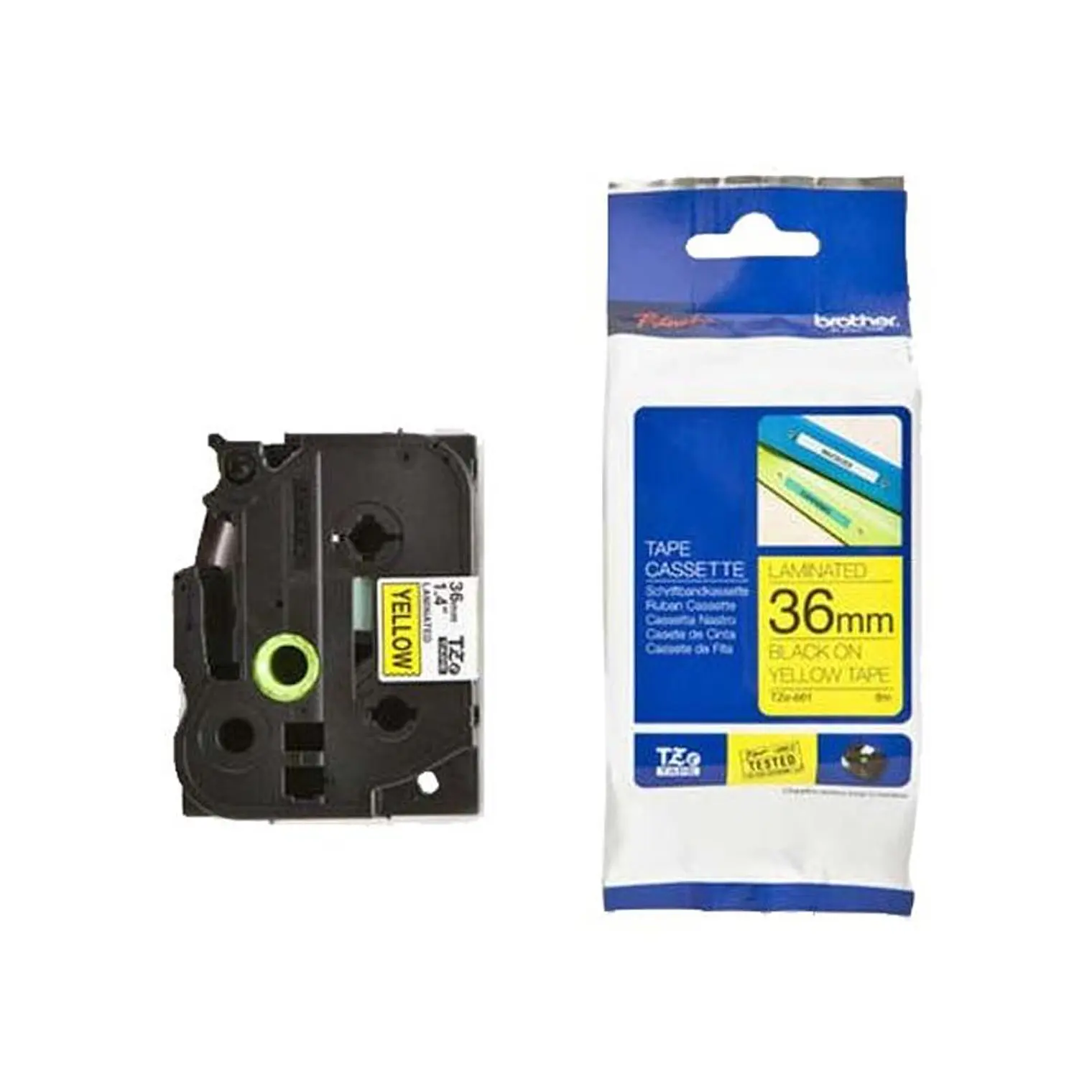 Cinta Brother Tze-S661 Negro Sobre Amarillo 1.5 1