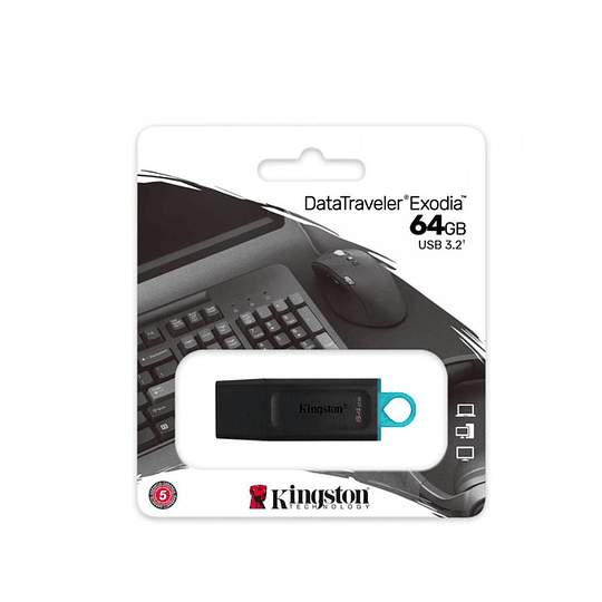 Pendrive 64GB USB3.2 Gen1 DataTravelerExodia (Blac DTX/64GB