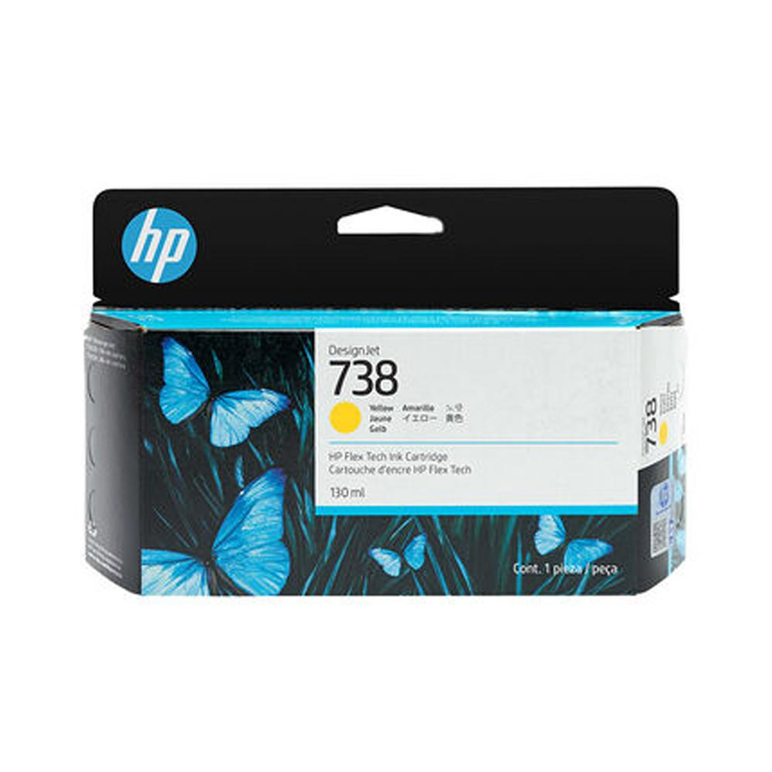 Tinta HP 738 130-ml Yellow DesignJet Ink Cartridge - 498N7A 1