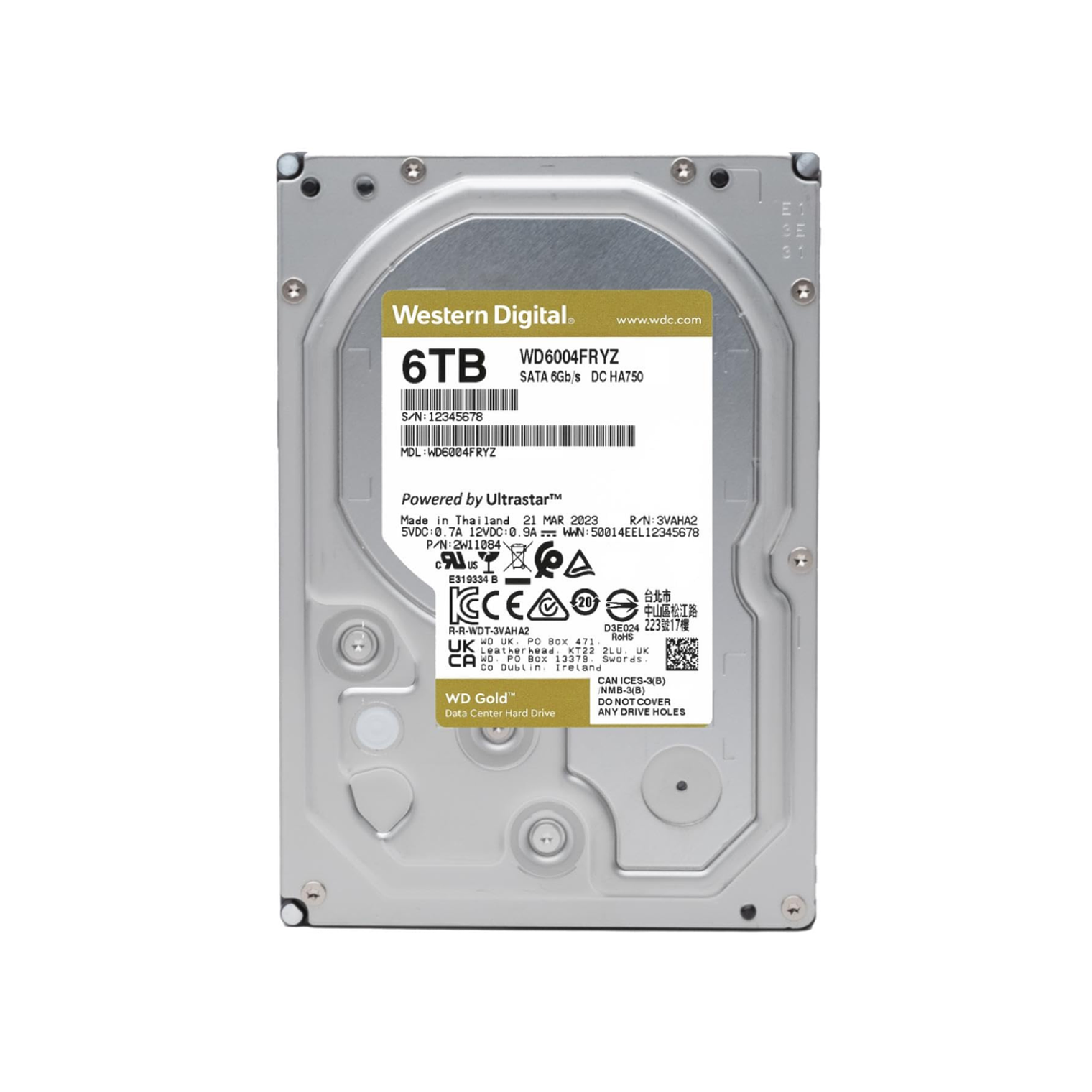 Disco Duro Interno WD Gold 6TB 3.5” SATA 6Gb/s 7200RPM WD6004FRYZ 1
