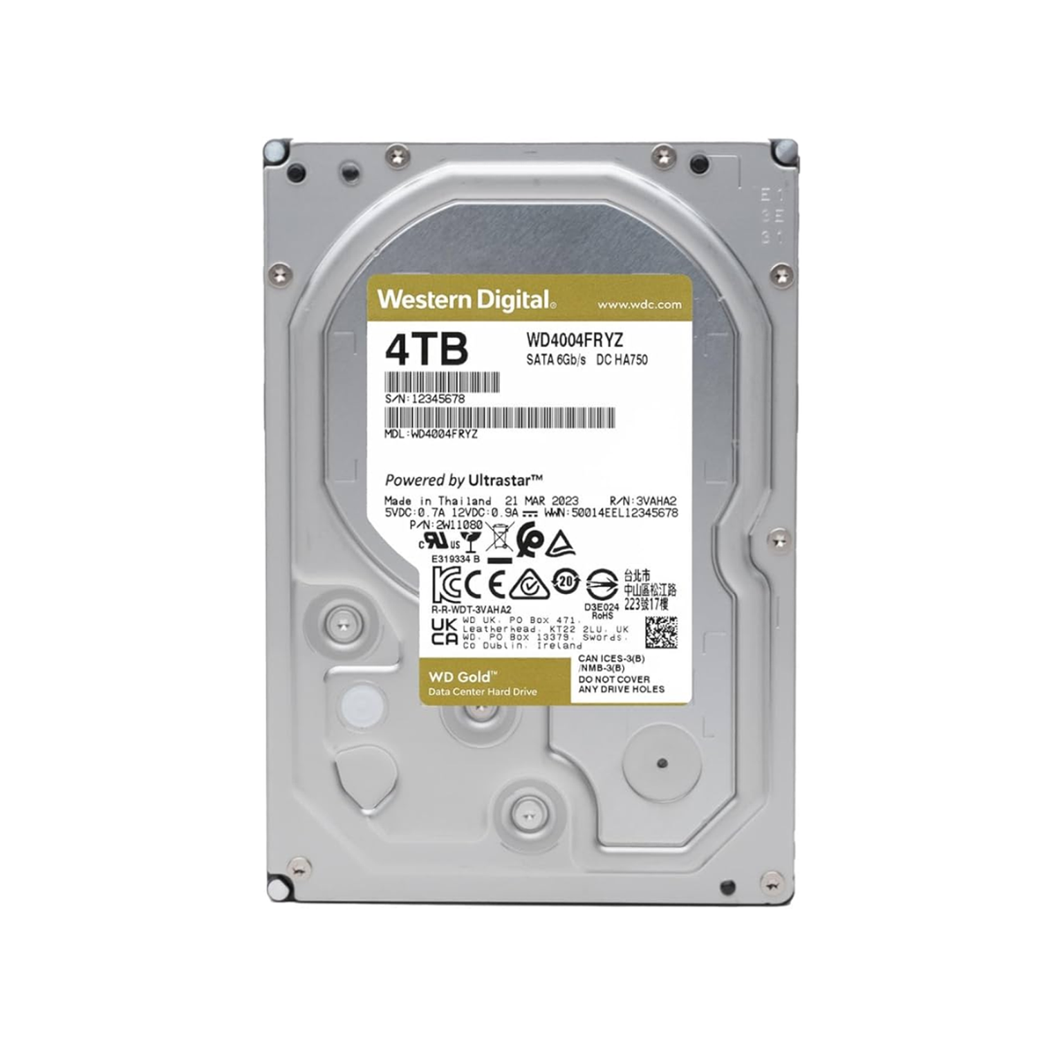 Disco Duro WD Gold 4TB 3.5” SATA III 6Gb/s 7200RPM WD4004FRYZ 1