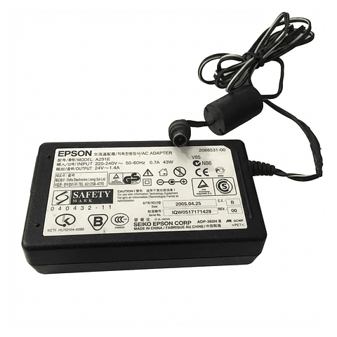 Cargador Md Power 24v 6.5'' 4.4mm /Epson J143A V500 V550 GT-1500/GT-2500 A441H A291E