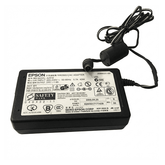 Cargador Md Power 24v 6.5'' 4.4mm /Epson J143A V500 V550 GT-1500/GT-2500 A441H A291E