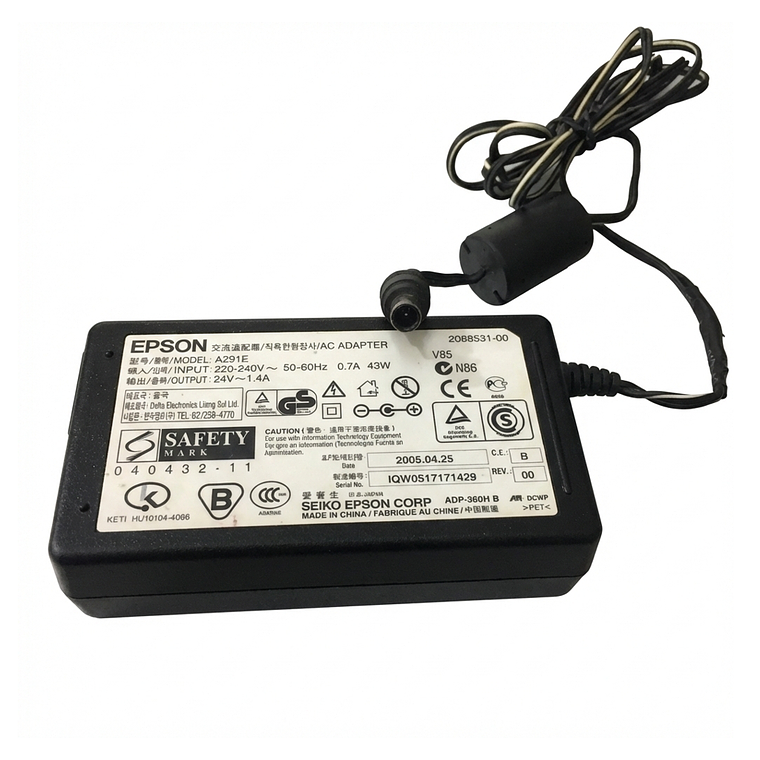 Cargador Md Power 24v 6.5'' 4.4mm /Epson J143A V500 V550 GT-1500/GT-2500 A441H A291E 1