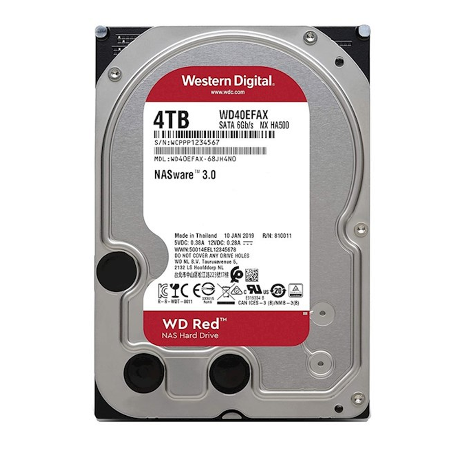 Disco Duro Interno Western Digital 4TB SATA 6GB/S 3,5'' 68JH4N1 WD40EFAX 1