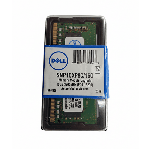 Memoria Dell Sodimm 16GB Ddr4-3200 Mhz Pc4-25600S 1.2V 260 Pin Snp1Cxp8C/16G Ab371022