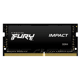 Memoria RAM SODIMM Kingston Fury Impact DDR4 Gamer Negro 16GB 3200MHz KF432S20IB/16