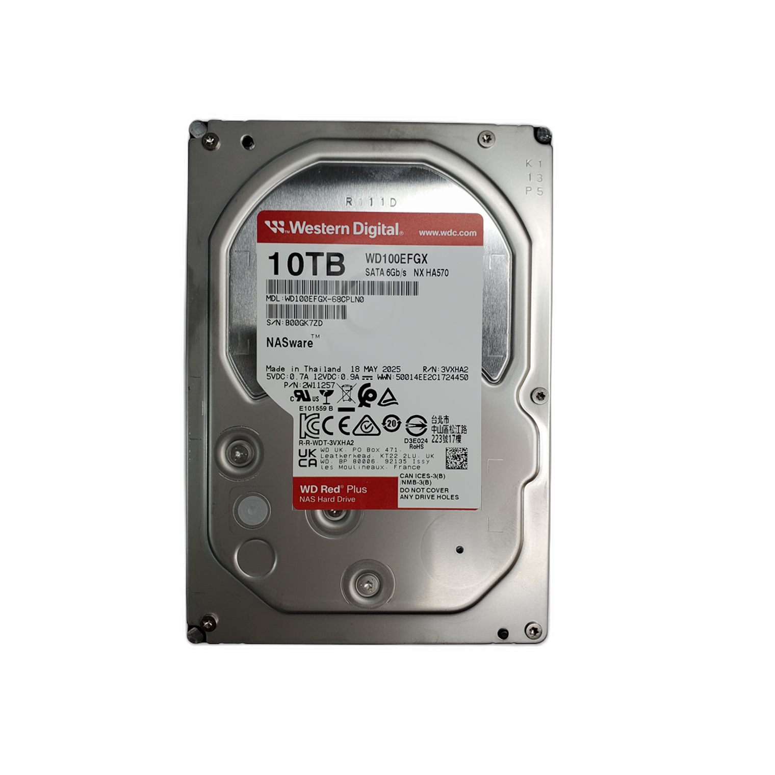 Disco Duro WD Red Plus 10TB 3.5” SATA III 6Gb/s 7200RPM WD100EFGX 1