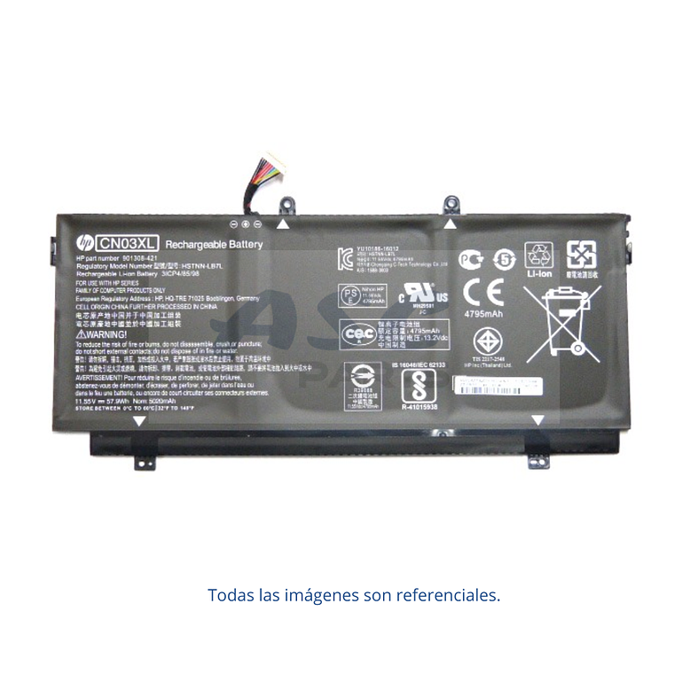 Bateria Original Hp 3 Celdas 57.9Wh 11.55V Spectre X360 13-W Cn03Xl 901345-855 1