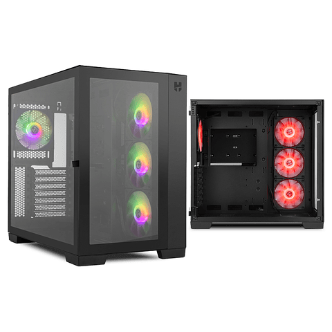 Gabinete Gamer Hummer Astra Black Vidrio Templado 4 Ventiladores AERGB/S NXHUMMERRASTRABK