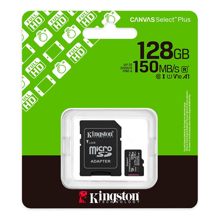 Memoria Kingston 128GB 150MB/s MicroSDXC Canvas Select Plus  SDCS3/128GB 1