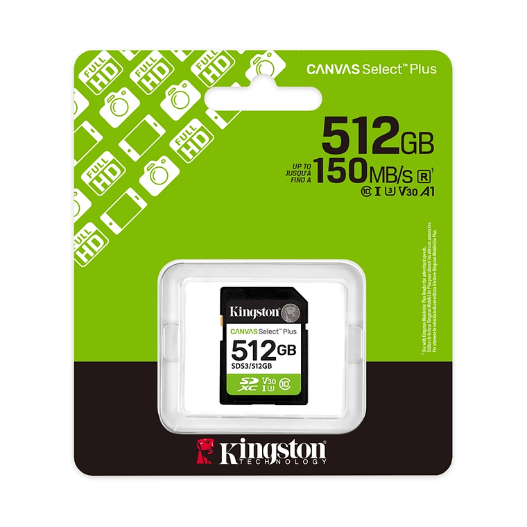 Memoria Kingston 512GB 150MB/s MicroSDXC Canvas Select Plus  SDCS3/512GB 1