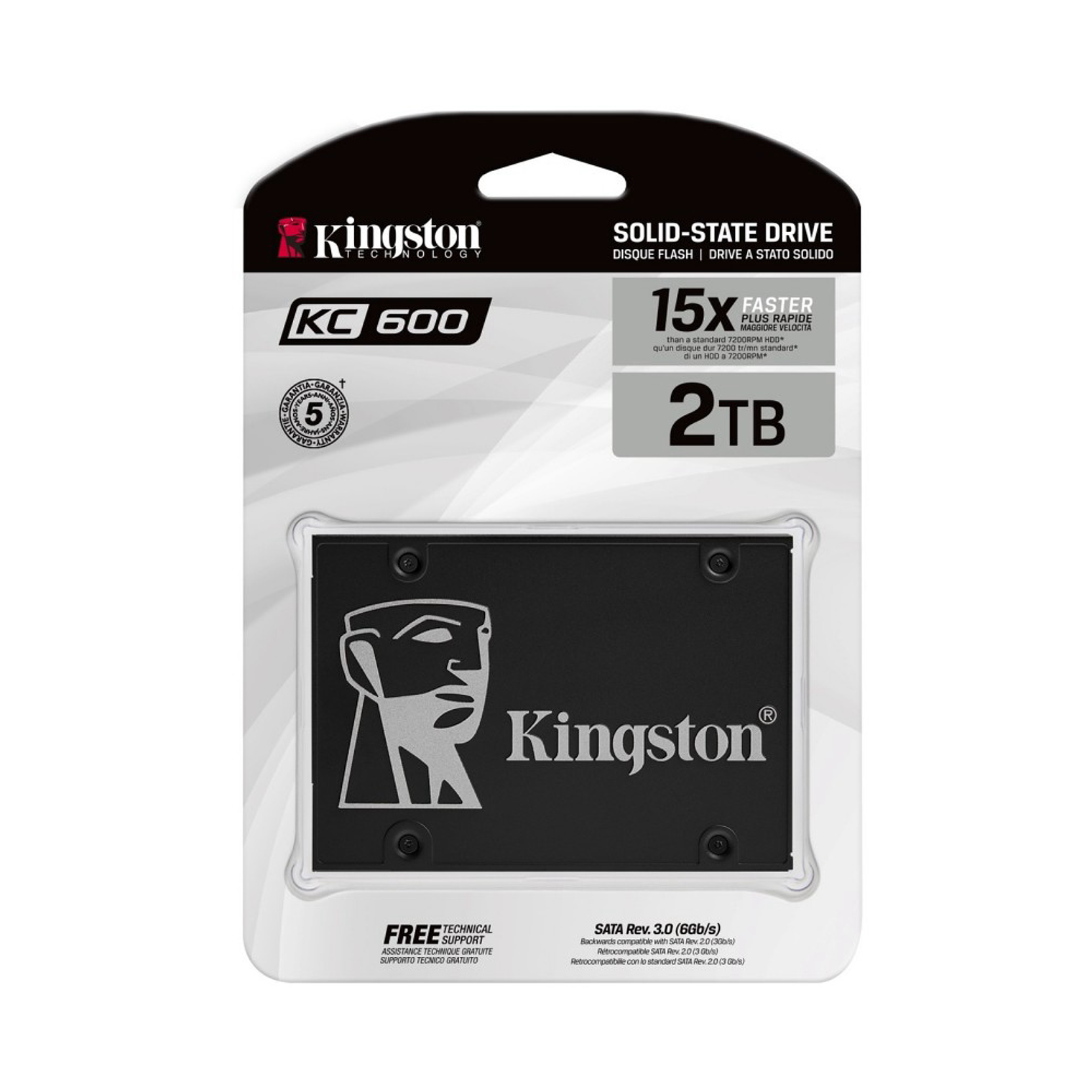 Unidad SSD Kingston 2TB KC600 SATA 6GB/s  SKC600/2048G 1