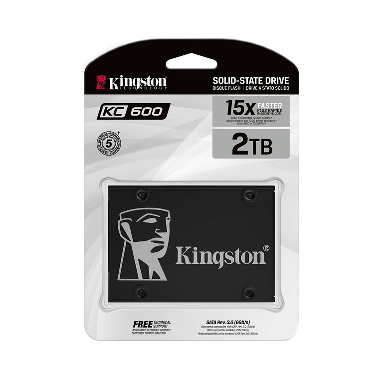 Unidad SSD Kingston 2TB KC600 SATA 6GB/s  SKC600/2048G 1