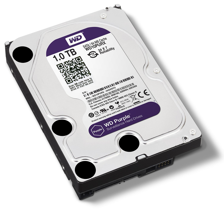 Disco Duro WD 1TB  3.5” SATA 64MB 7200RPM Purple WCC4M7Q0GXUS  WD10PURX 1