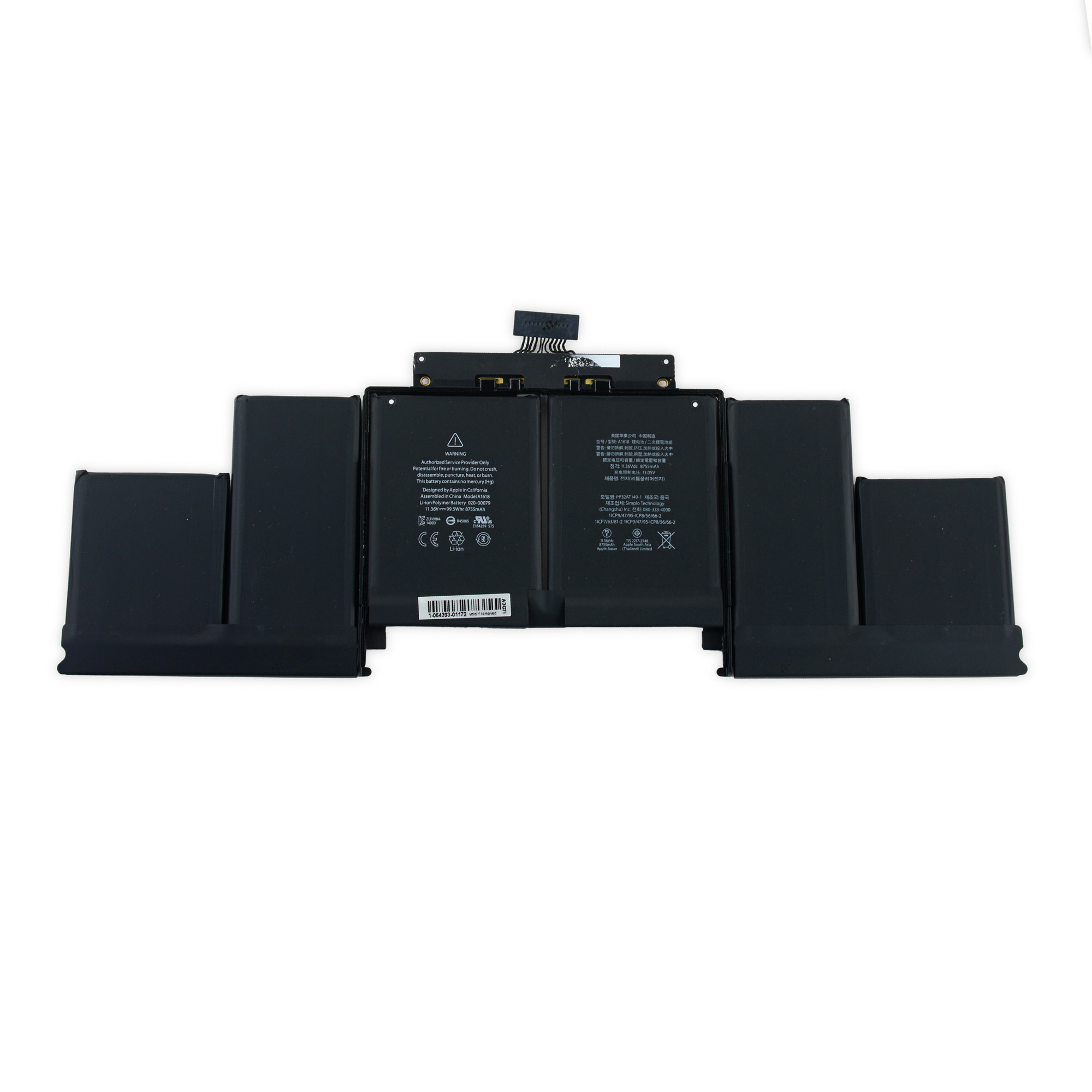 Batería Apple 6 Celdas 11.36V 99.5Wh 8755mAh 020-00079 A1618 1