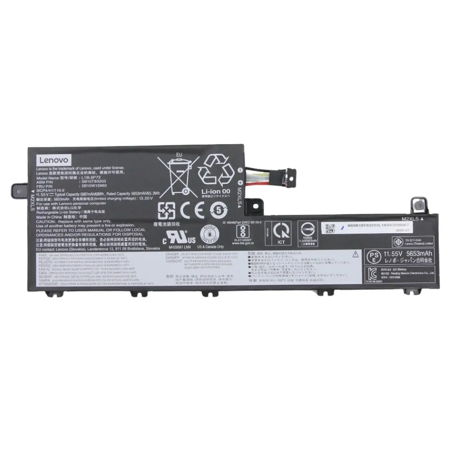 Bateria Lenovo Thinkpad 11.55V 68 Wh 5810W13960 L19L6P72 1