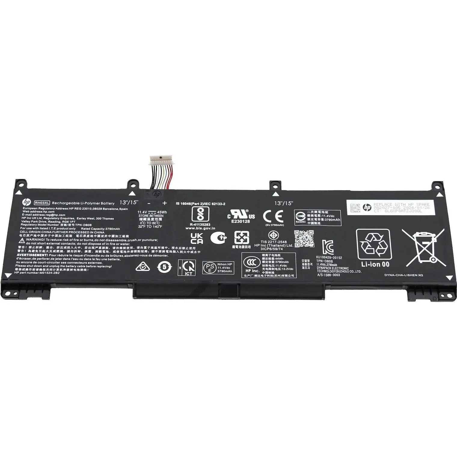 Batería HP Elitebook 630 640 650 G9 G10 3C 51WH 4.68AH LI M64307-171 M73472-005 RH03 RH03XL 1