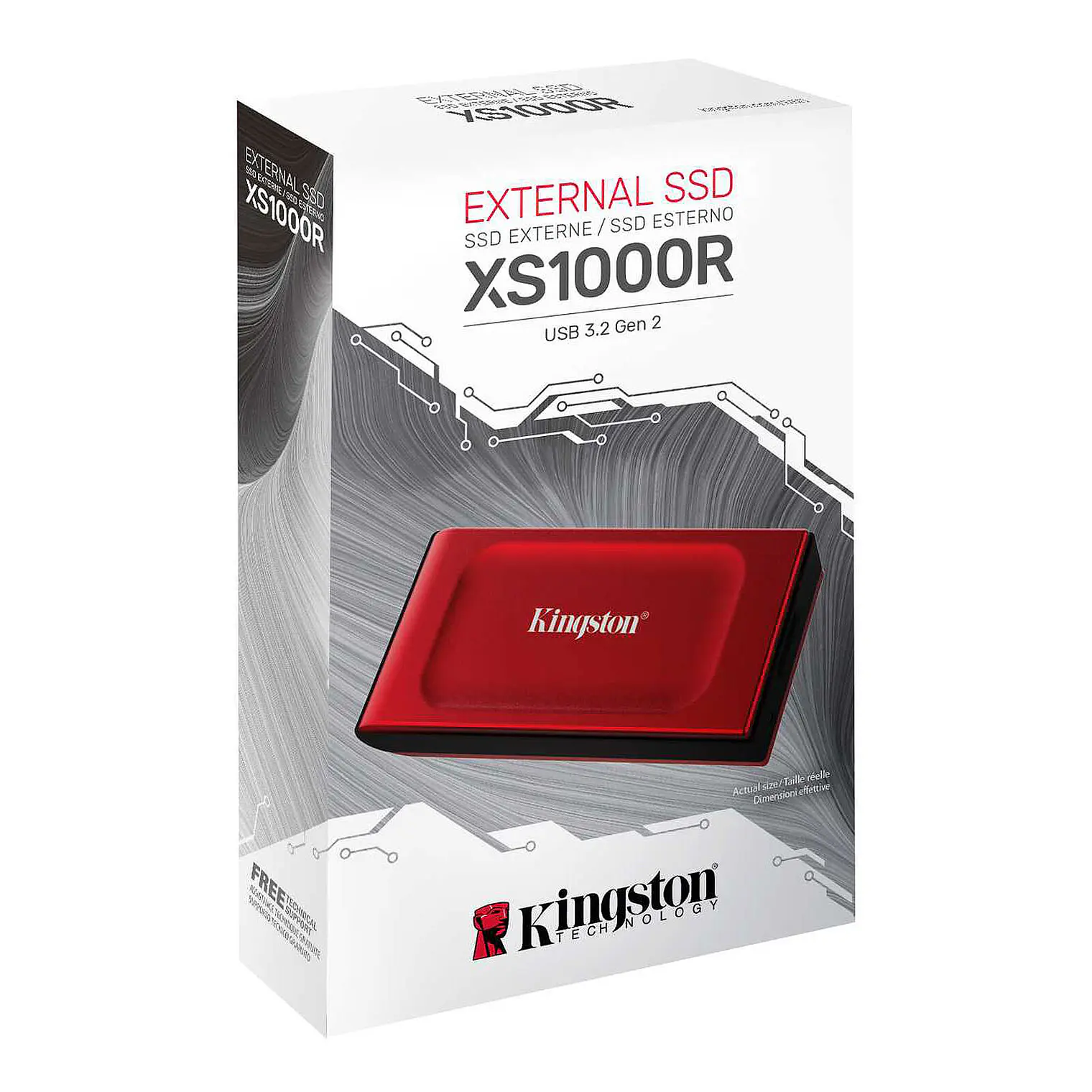 Unidad SSD Externa Kingston 1TB Rojo USB 3.2 GEN2 XS1000R SXS1000R/1000G 1