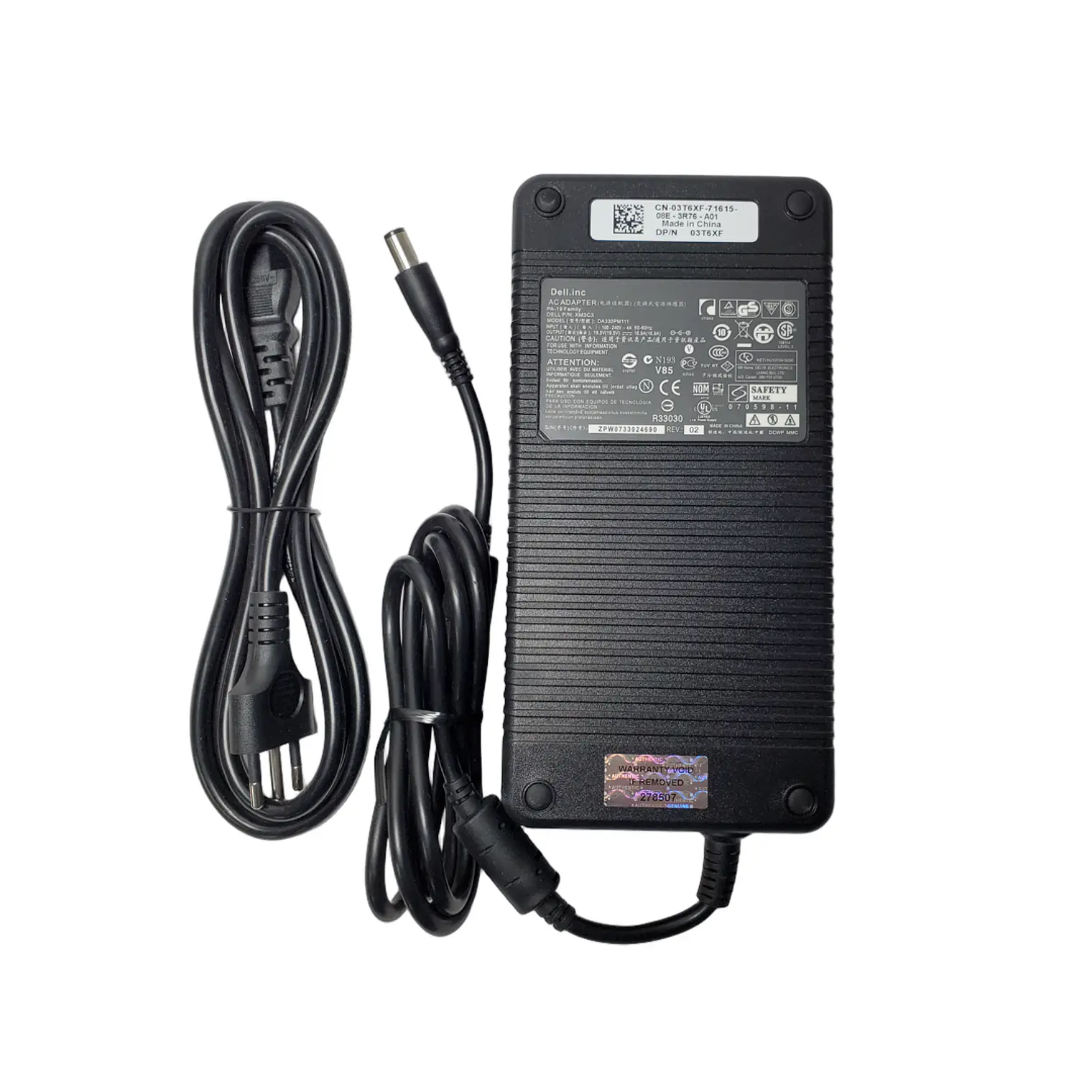 Cargador Dell Alienware 300W 19.5V 16.9A Pin Central 7.4x5.0mm, M11x, M1 M17, M18-R2, DA330PM111  2