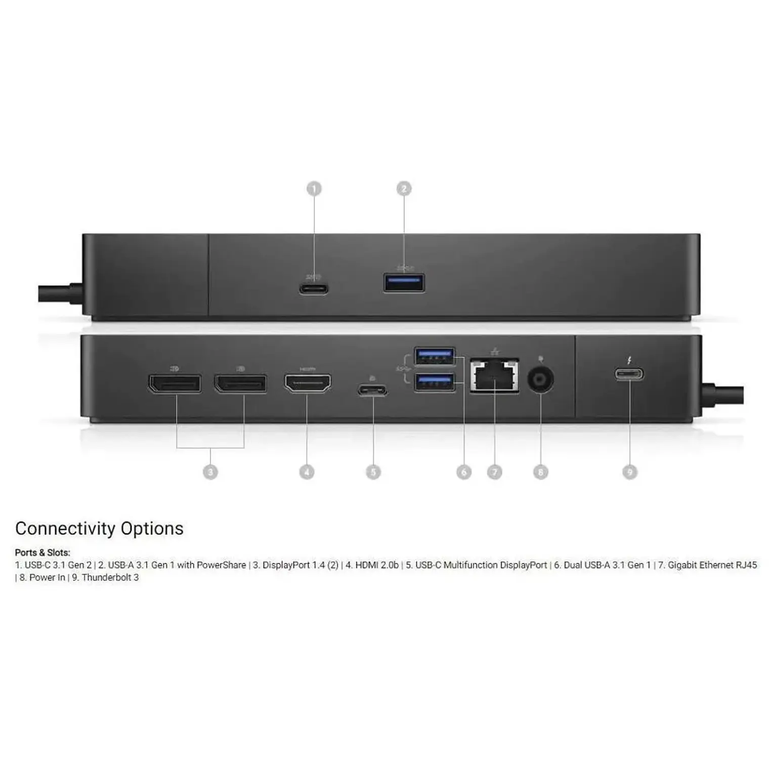Docking Station Dell 180W K20A RY91R USB-C WD19YBS 1