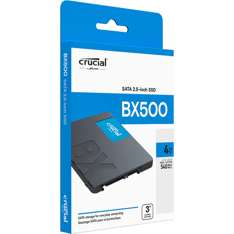 Unidad SSD Crucial BX500 4TB SATA 2.5” CT4000BX500SSD1 1