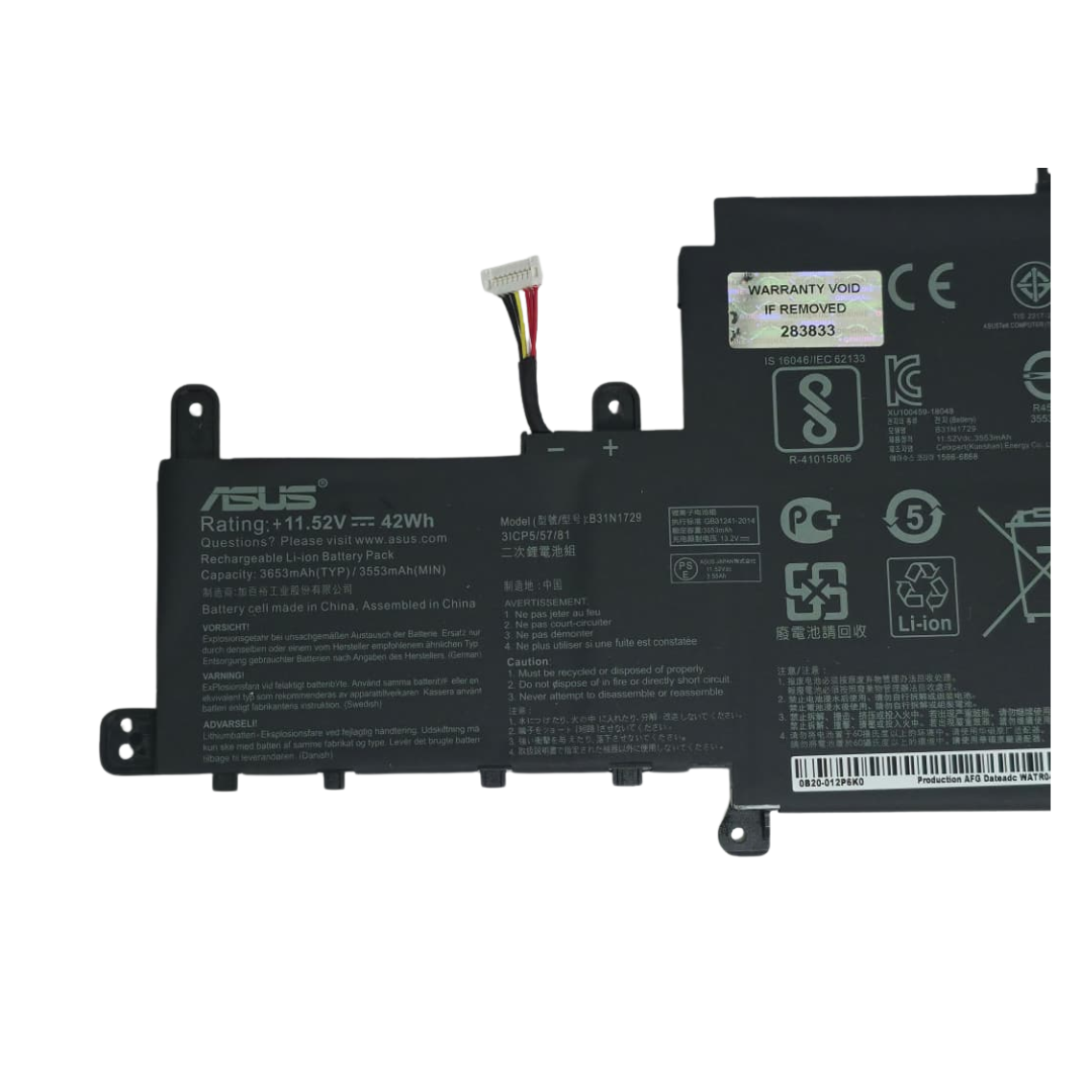 Bateria Asus Vivobook S15 S530Ua/Un S5300F S5300U S530Ua S530Un X530Fn 11.52V 42Wh B31N1729 3