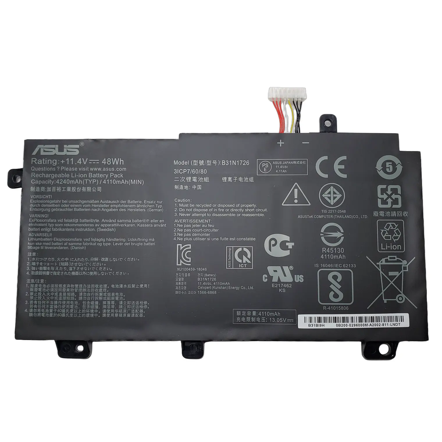 Bateria Asus Gaming Fx504 Fa506 Fa706 Rog G15 48Wh 4050 Amp 11.4V Type A B31N1726 1