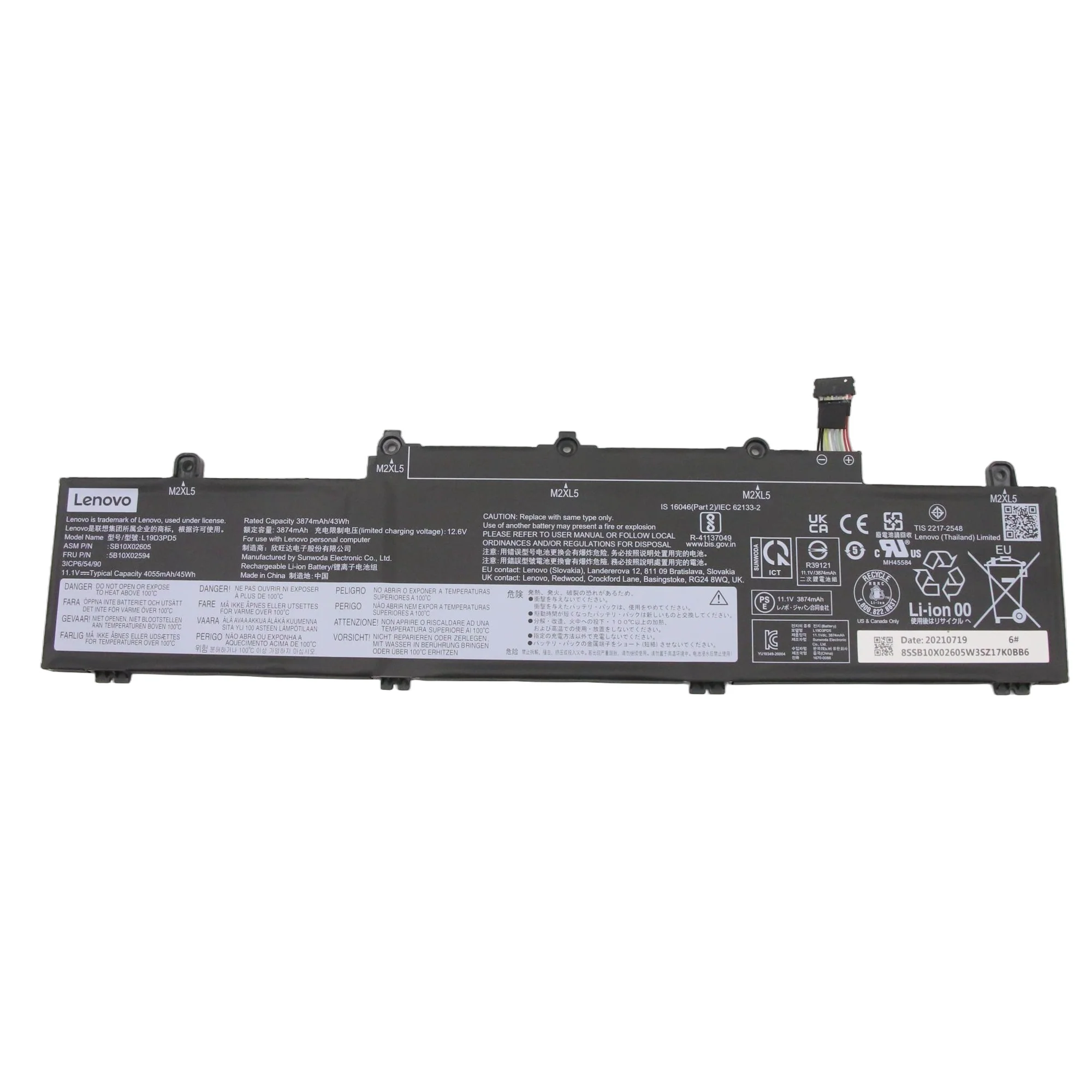 Bateria Lenovo Thinkpad E14 E15 11.34v 45wh 3 Celda L19d3pd5 1