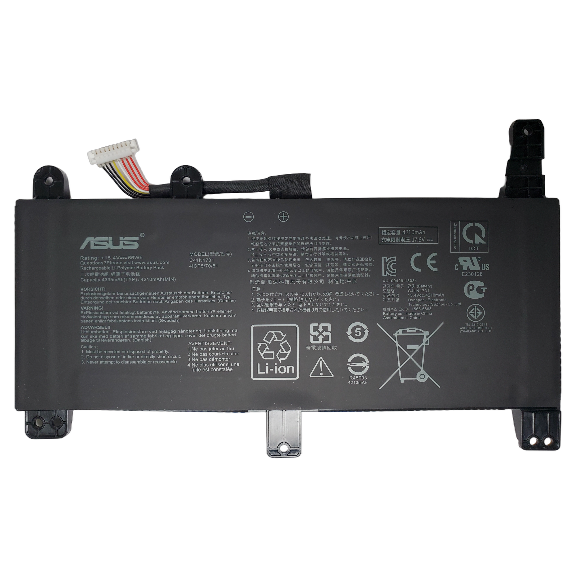 Bateria para Asus ROG Strix Scar II GL504 G515 G715GV 15.4V 66WH TYPE B C41N1731-1 1