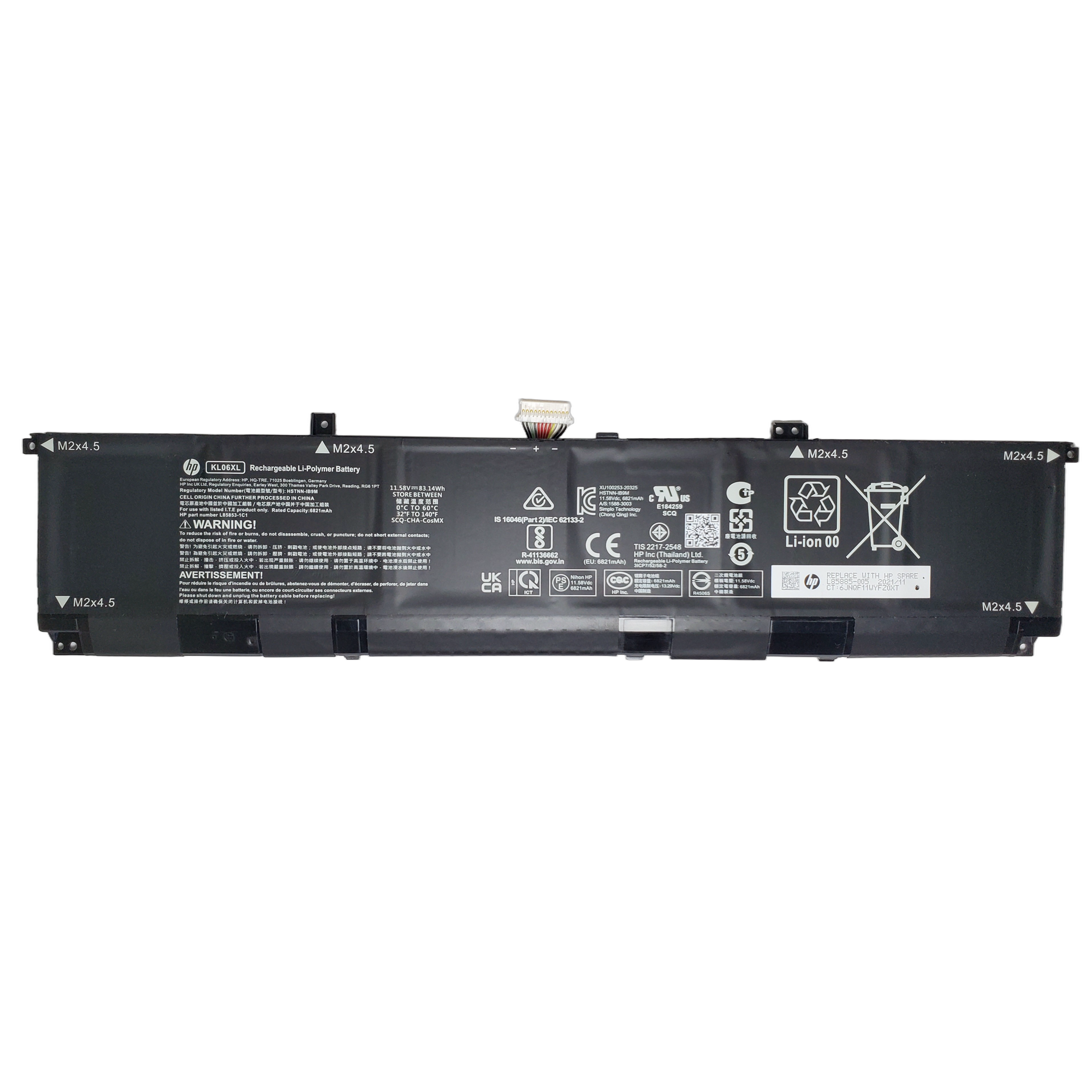 Bateria HP Envy 15-Ep 15-Ep0061Tx 6 Celdas 83Wh 11.58V 3.59Ah Li Kl06Xl L85885-005 1