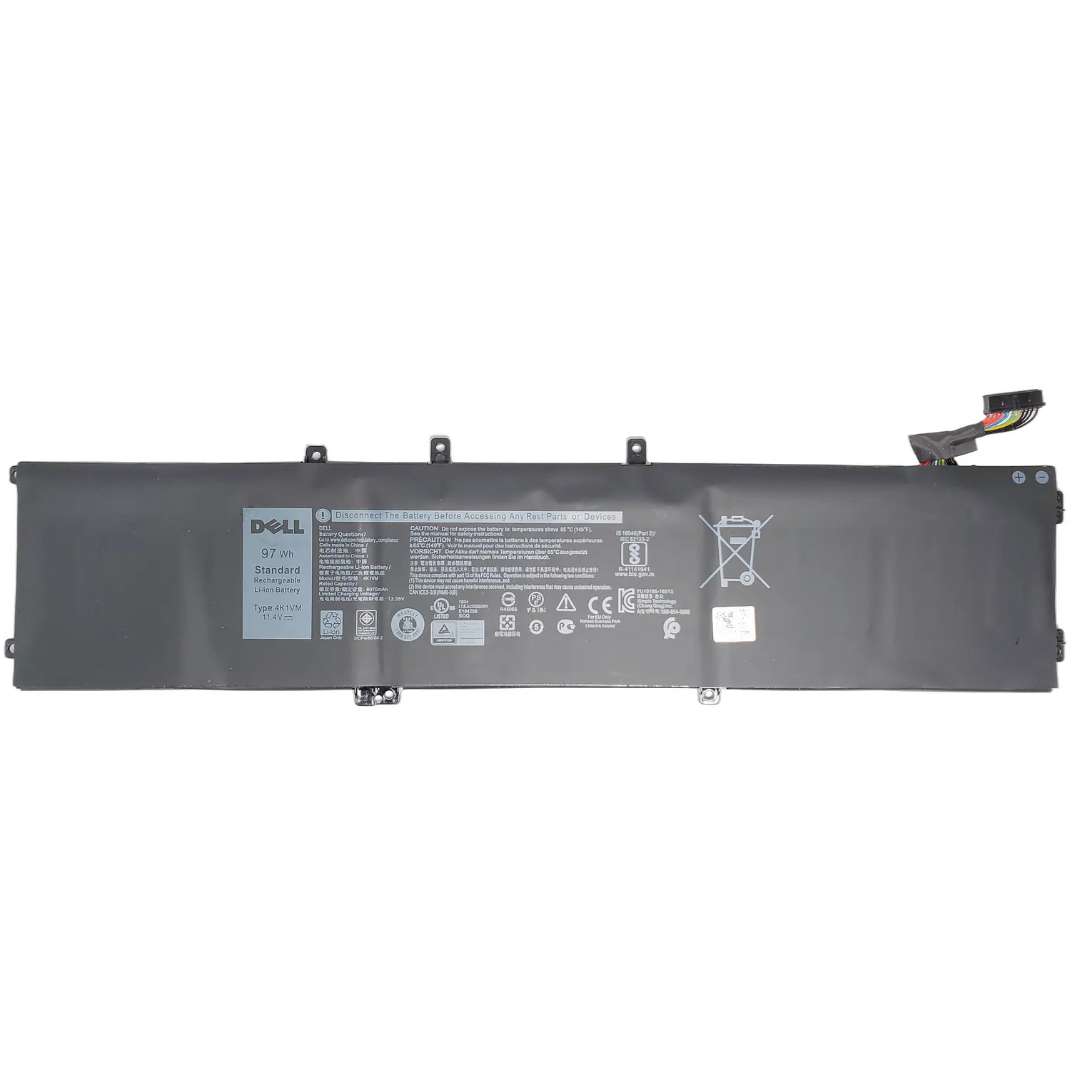 Bateria Dell 4K1Vm Black 8070Mah 97Wh 11.4V 6 Celdas 0W62W6 1