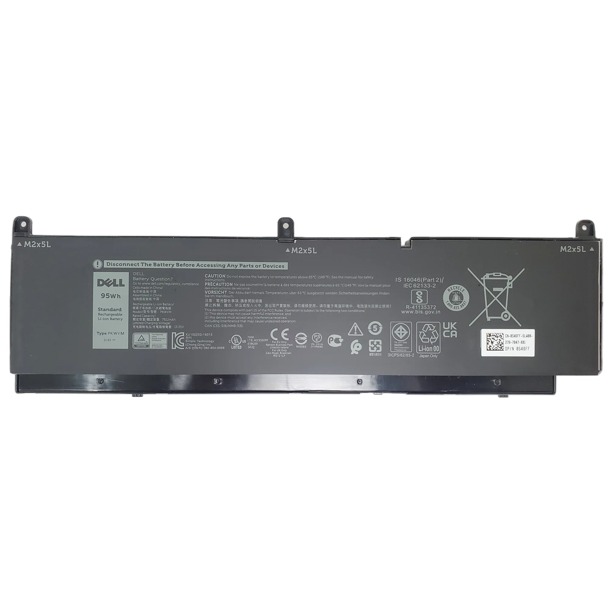 Bateria Dell Precision 7550 7922mAh 95Wh 11.4V 3Icp5/62/85-2 68Nd3 1