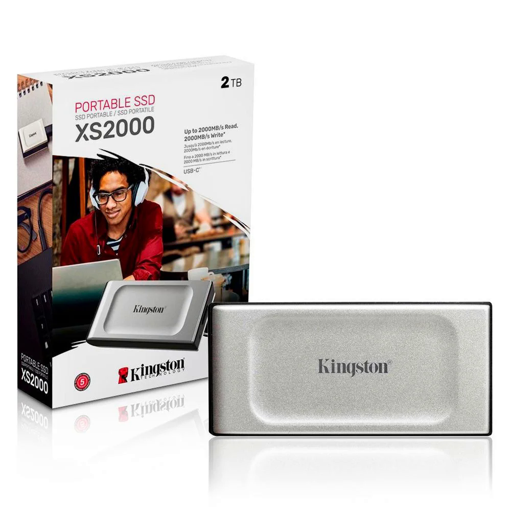 Unidad SSD Kingston 2TB 2000MB/S XS2000 USB-C 3.2 Gen 2x2 SXS2000/2000G 1