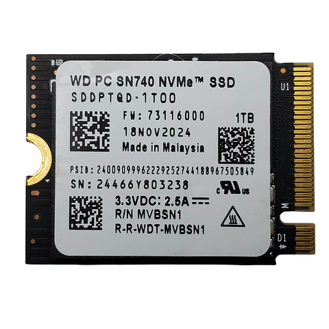 Unidad SSD WD NVMe 1TB M.2 2230 SN740
