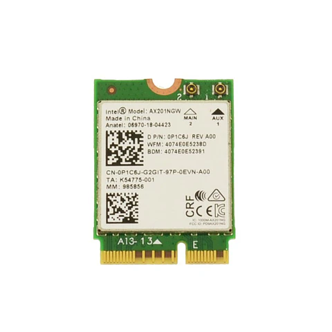 Tarjeta Inalámbrica M.2 Intel AX201 WLAN 802.11AX Bluetooth 5.1 P1C6J
