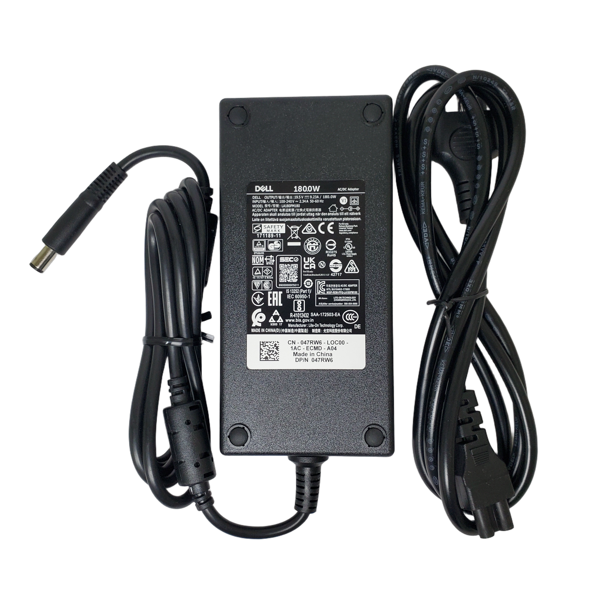 Cargador Dell 180W 19.5V 9.23A LA180PM180 47RW6 Conector Pin Central 7.4x5.0mm 047RW6 1