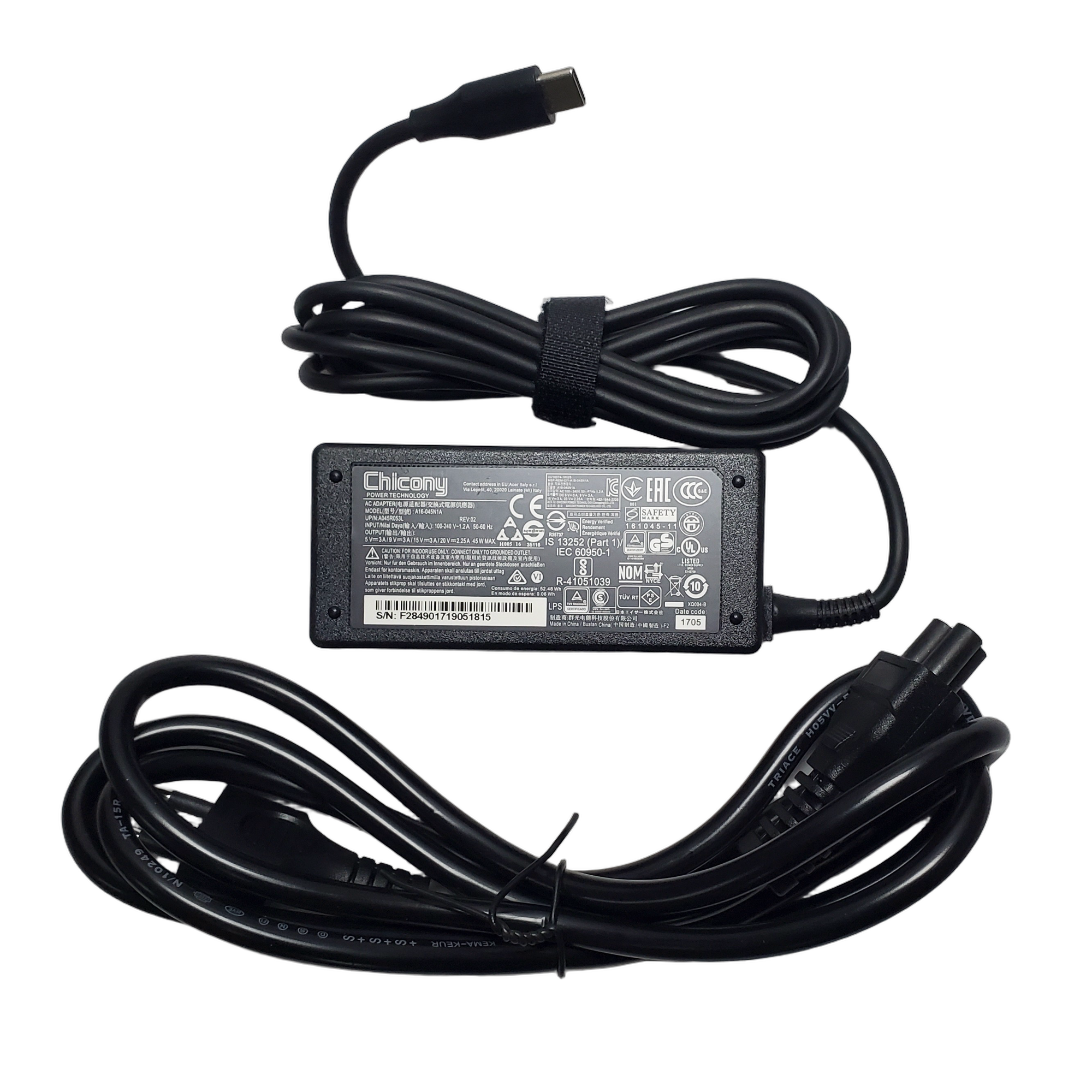 Cargador Chicony 45w Usb-c 20v 2.25a A18-045n1a 1