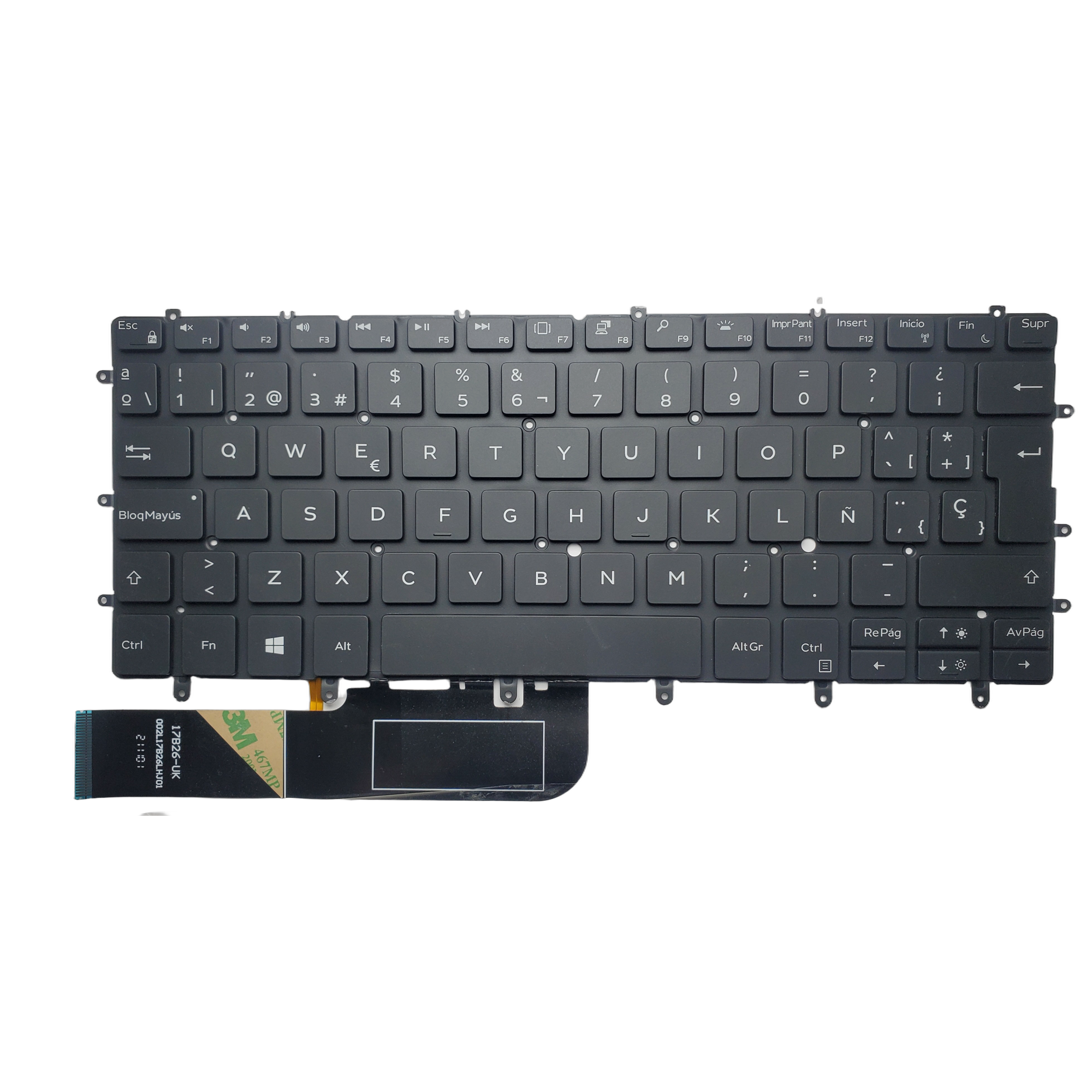 Teclado Español Castellano Dell XPS 9370 9380 7390 Negro Retroiluminado 3Pmxp 1