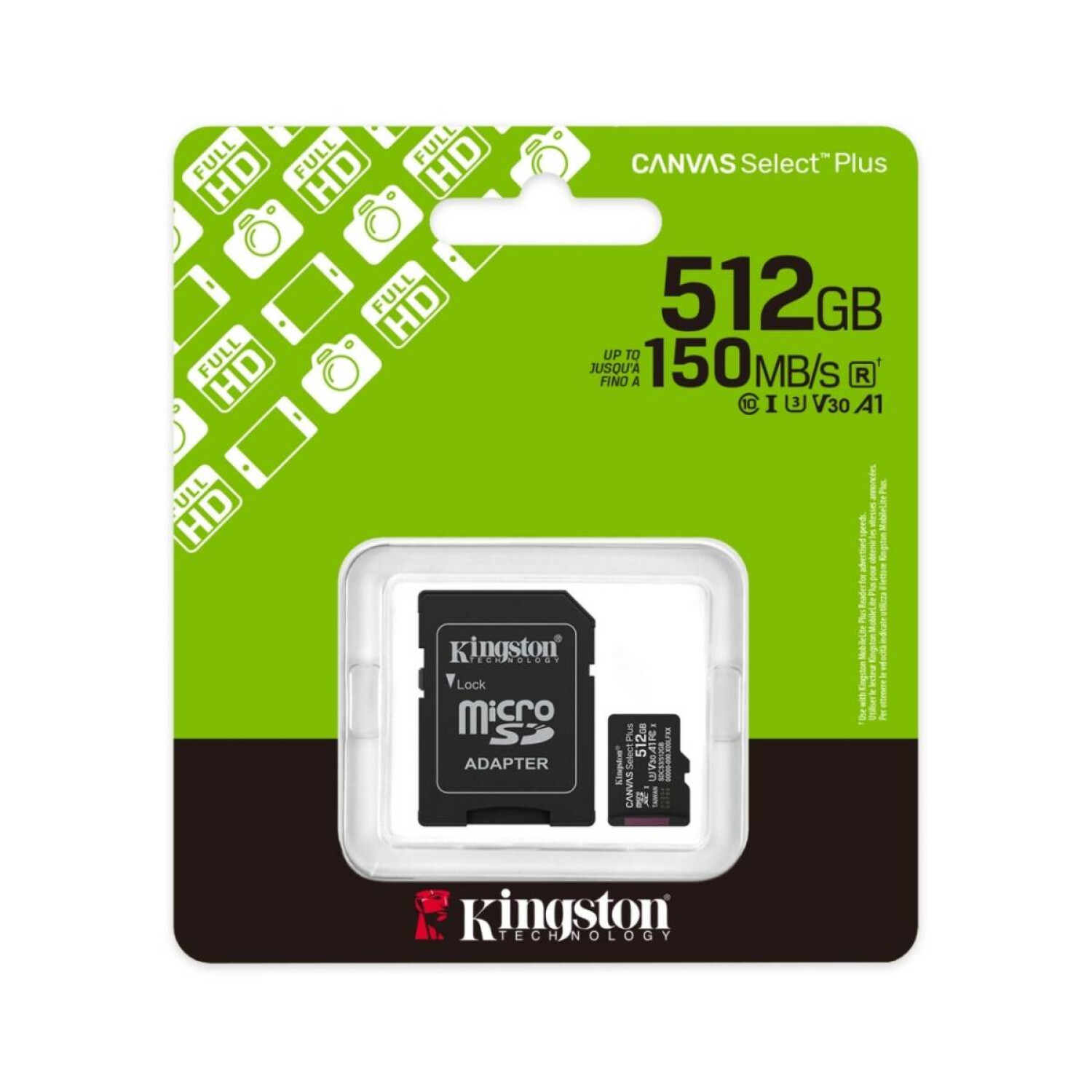 Memoria Kingston 512GB 150MB/s Micro SDXC Canvas Select Plus SDCS3/512GB 1