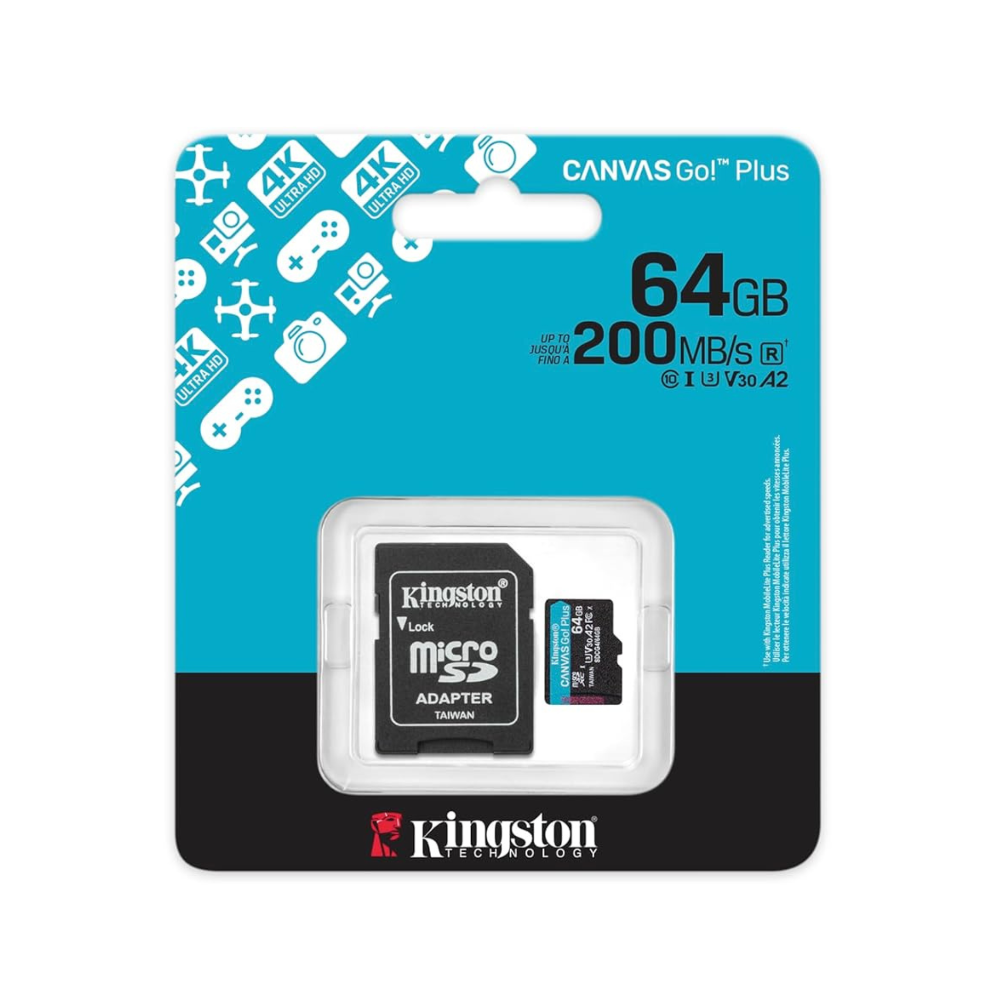 Memoria Kingston 64GB 200MB/s Micro SDXC Canvas Go Plus SDCG4/64GB 1