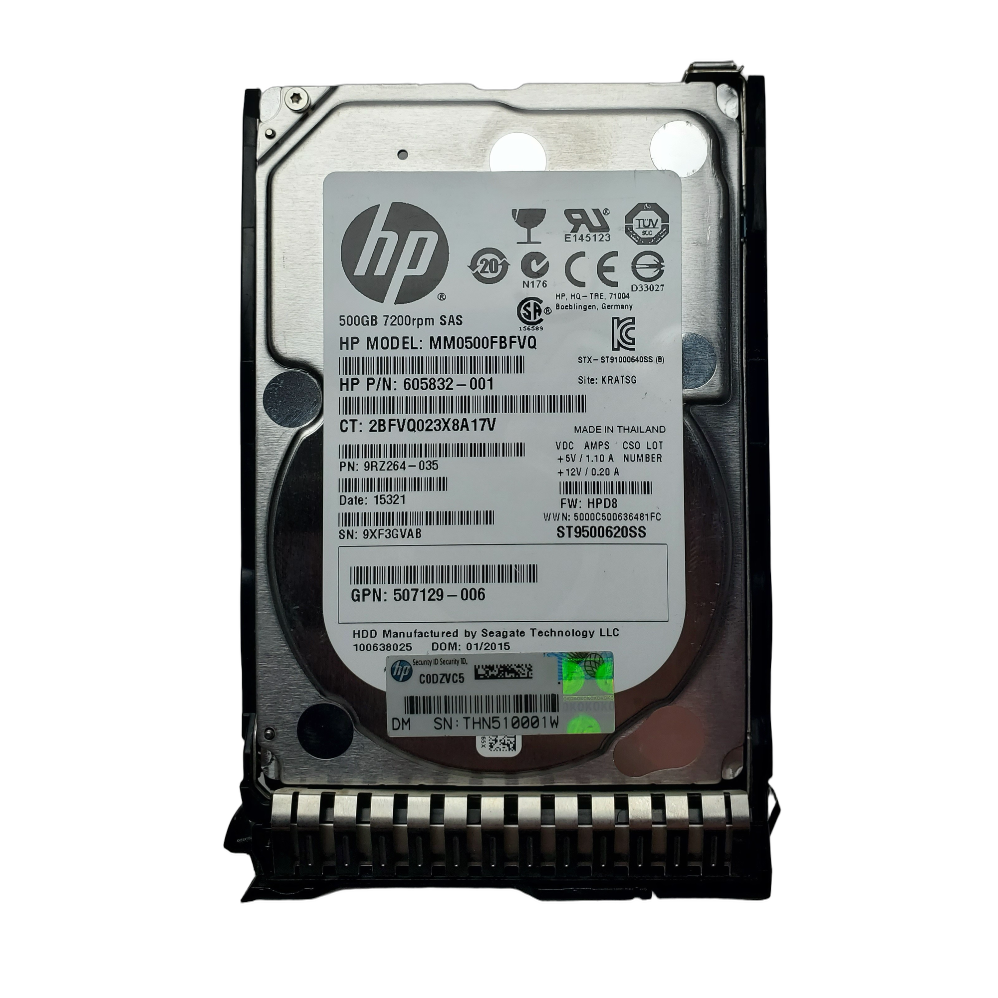 Disco Duro HP G8 G9 500GB 6G 7.2K 2.5 SAS 652745-B21 2