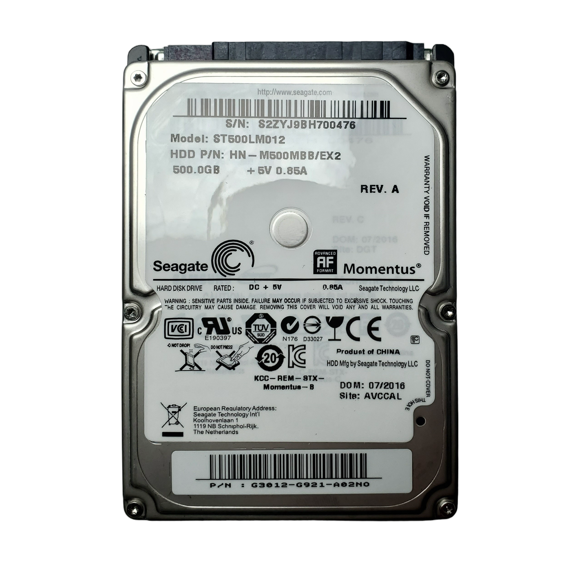 Disco Duro Seagate Momentus Thin 500GB 2.5” 5.4K SATA ST500LM012 1