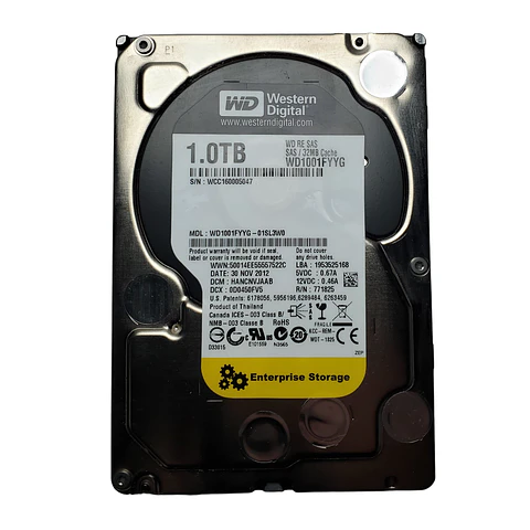 Disco Duro WD 1TB 3.5" 7200 RPM 32MB de Caché SAS Enterprise WD1001FYYG