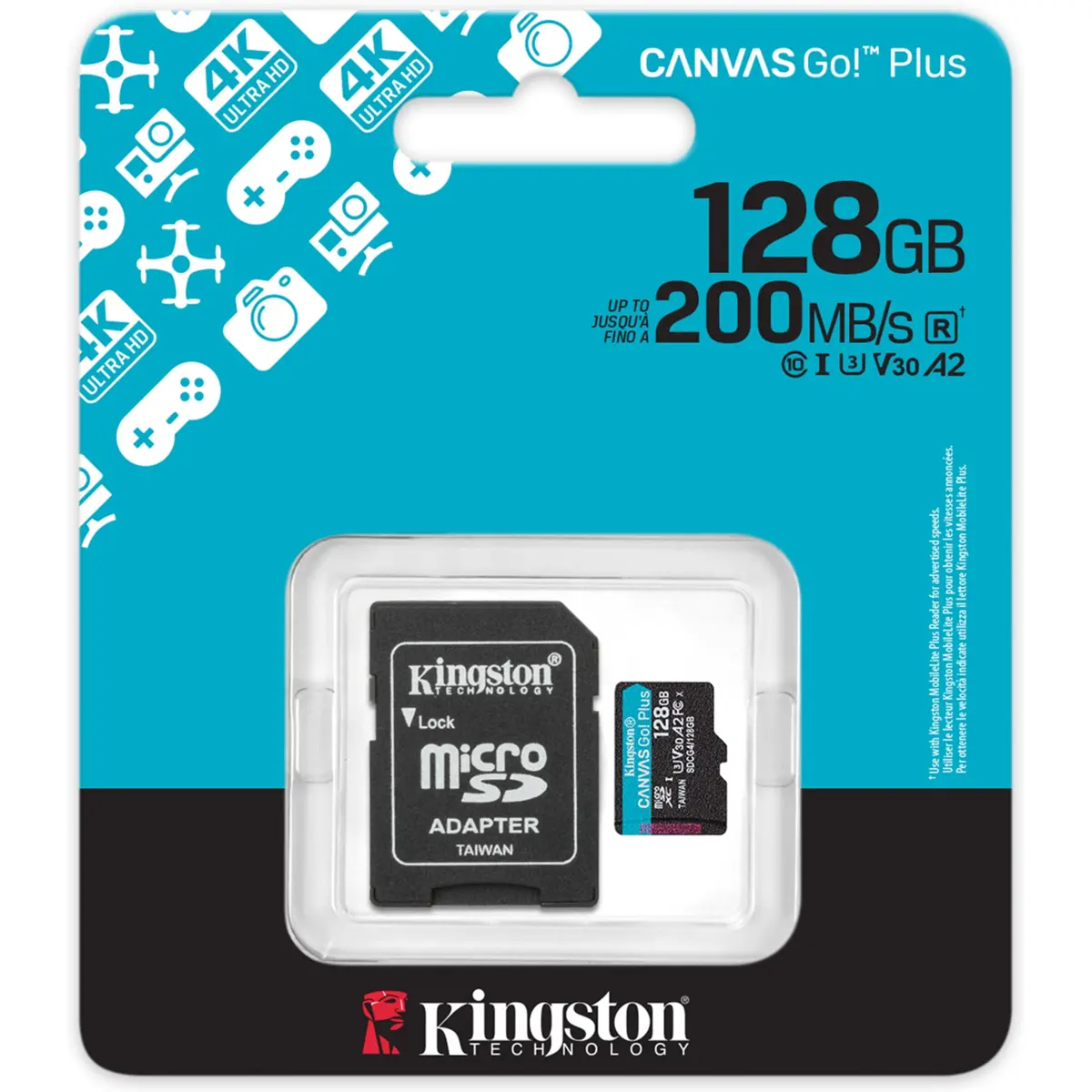 Memoria Kingston 128GB 200MB/s Micro SDXC Canvas Go Plus SDCG4/128GB 1