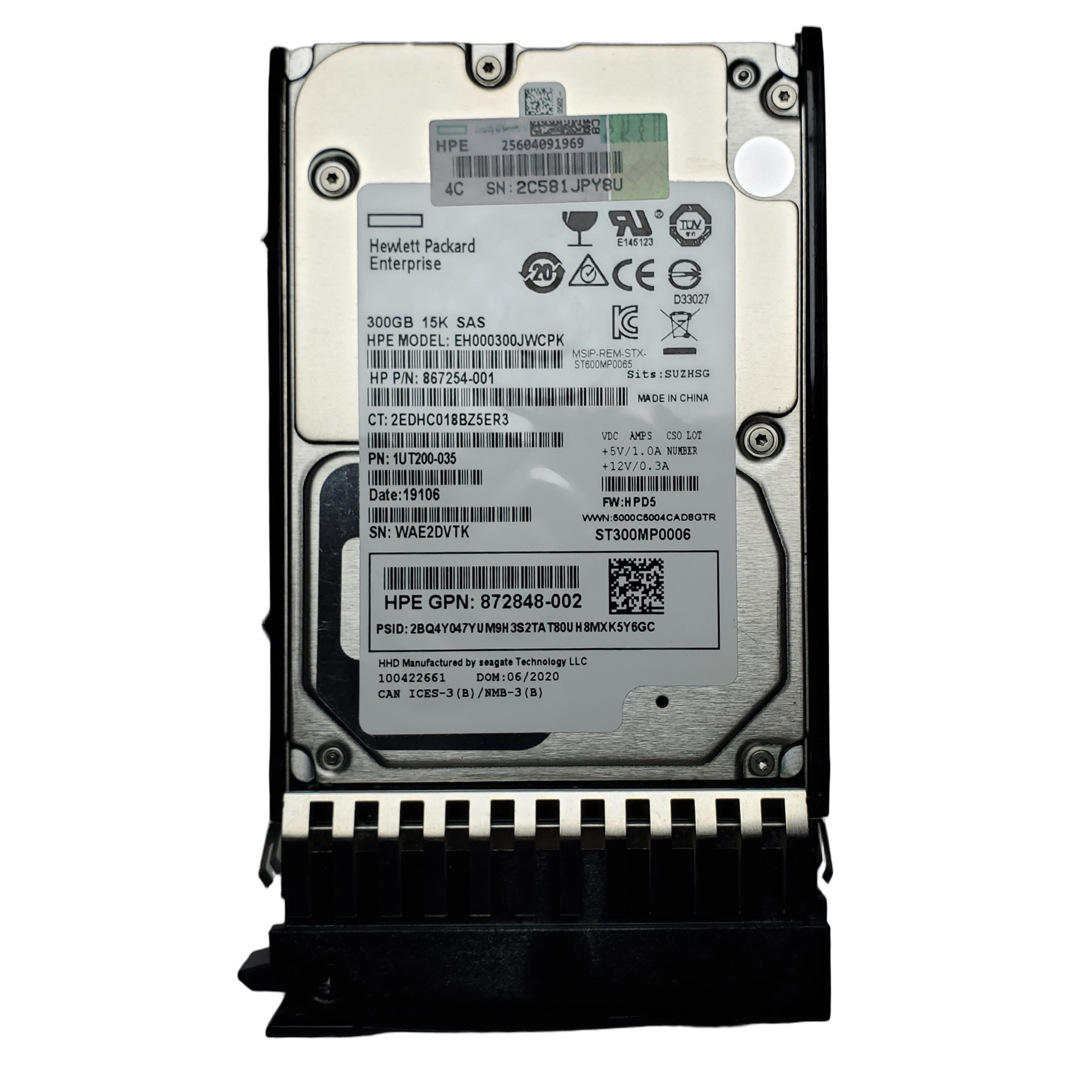 Disco Duro HPE MSA 300GB 15K SAS 2.5