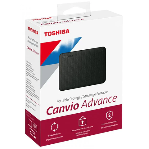 Disco Duro Externo Toshiba 2TB Canvio Advance Negro USB 3.2 GEN 1 HDTCA20XK3AA